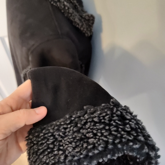 🖤 Vintage Y2K L.L. Bean Faux Fur Trim Oversized Winter Coat, Black, Large - Picture 6 of 13